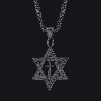 Jewish Star of David Cross Necklace for
