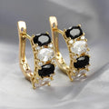 Obsidian & Ice Alchemy Hoop Earrings