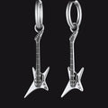 Punk Guitar Hoop Dangle Earrings for