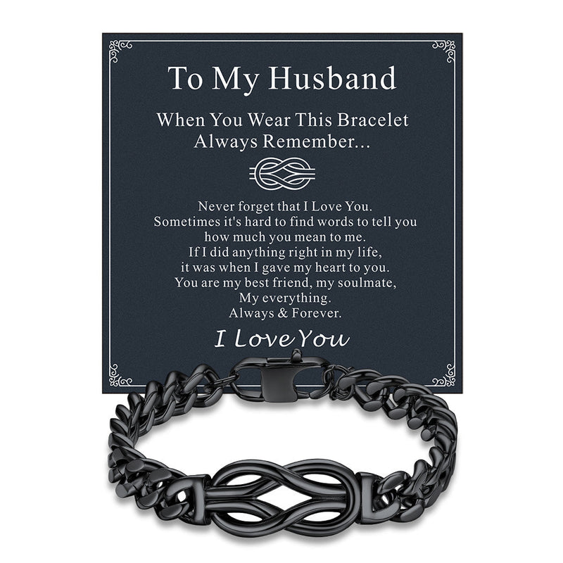 Infinity Love Knot Cuban Link Chain Bracelet for