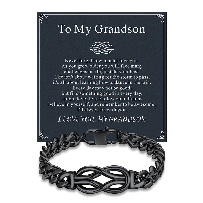 Infinity Love Knot Cuban Link Chain Bracelet for