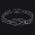 Infinity Love Knot Cuban Link Chain Bracelet for