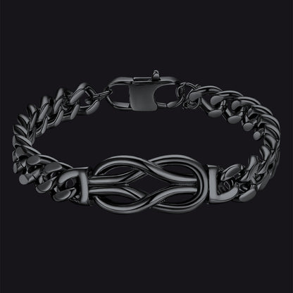 Infinity Love Knot Cuban Link Chain Bracelet for