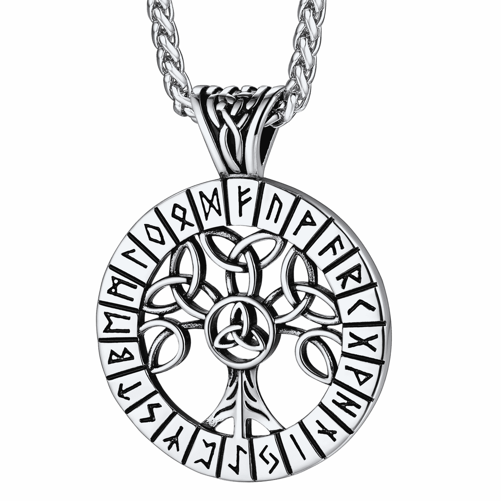 Norse Viking Rune Tree of Life Necklace Amulet for