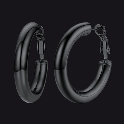 Chunky 5mm Hoop Earrings With Lobster Clasp for