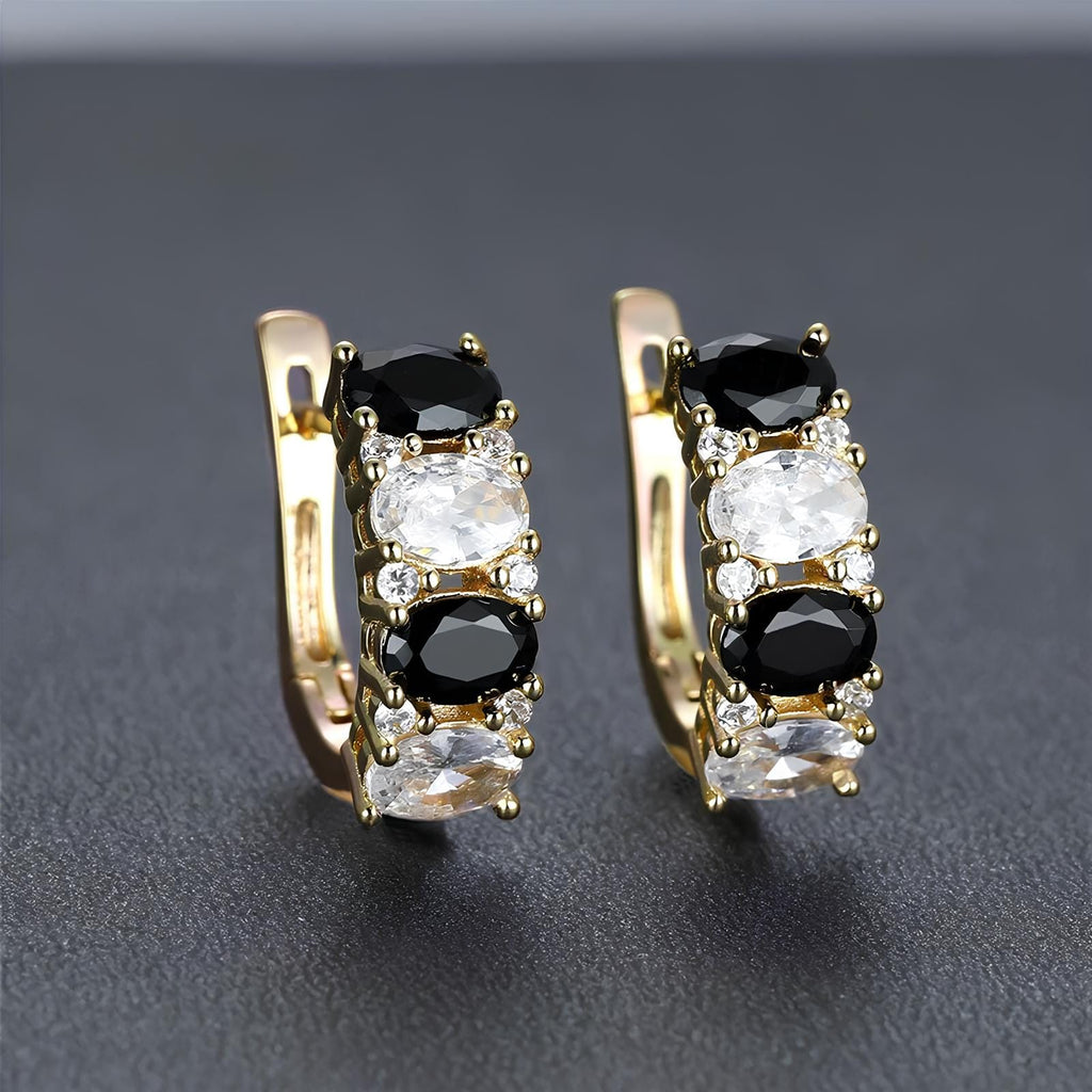 Obsidian & Ice Alchemy Hoop Earrings