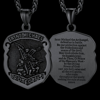 Oval Archangel Saint Michael Necklace Medal