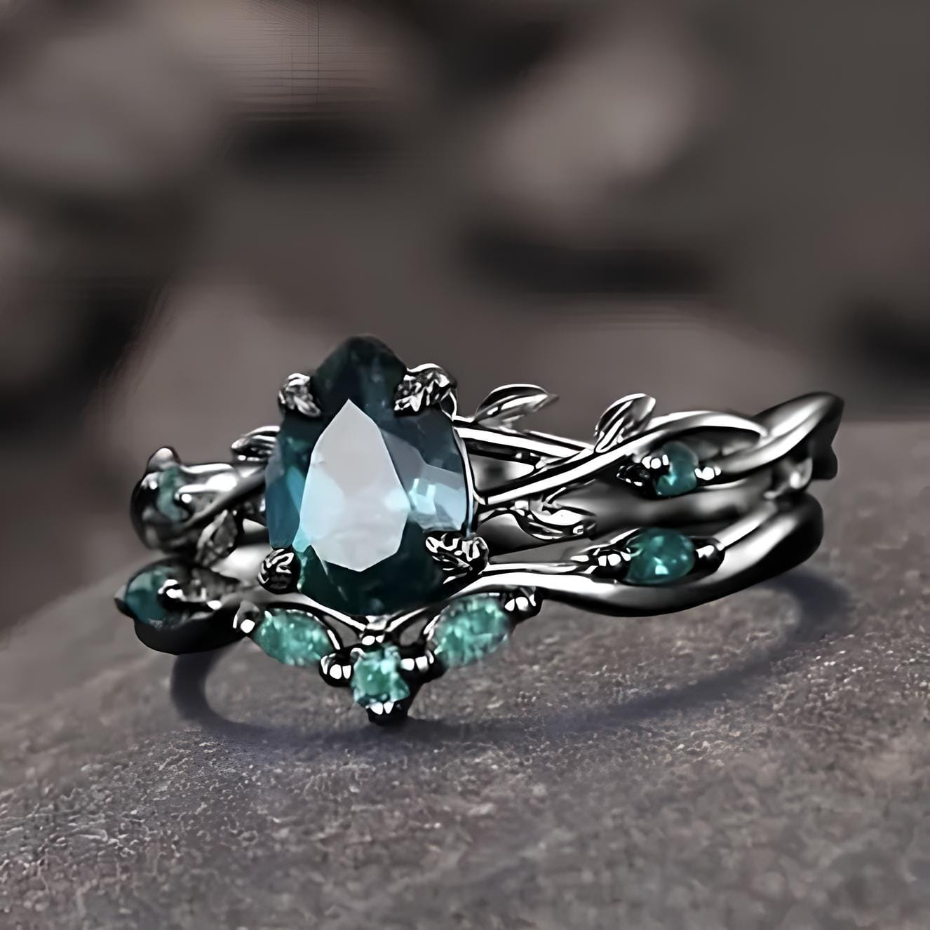 Verdant Grove Crystal Ring