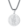 Round St. Christopher Medallion Necklace for
