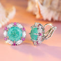 Sea Light Halo Crystal Earrings