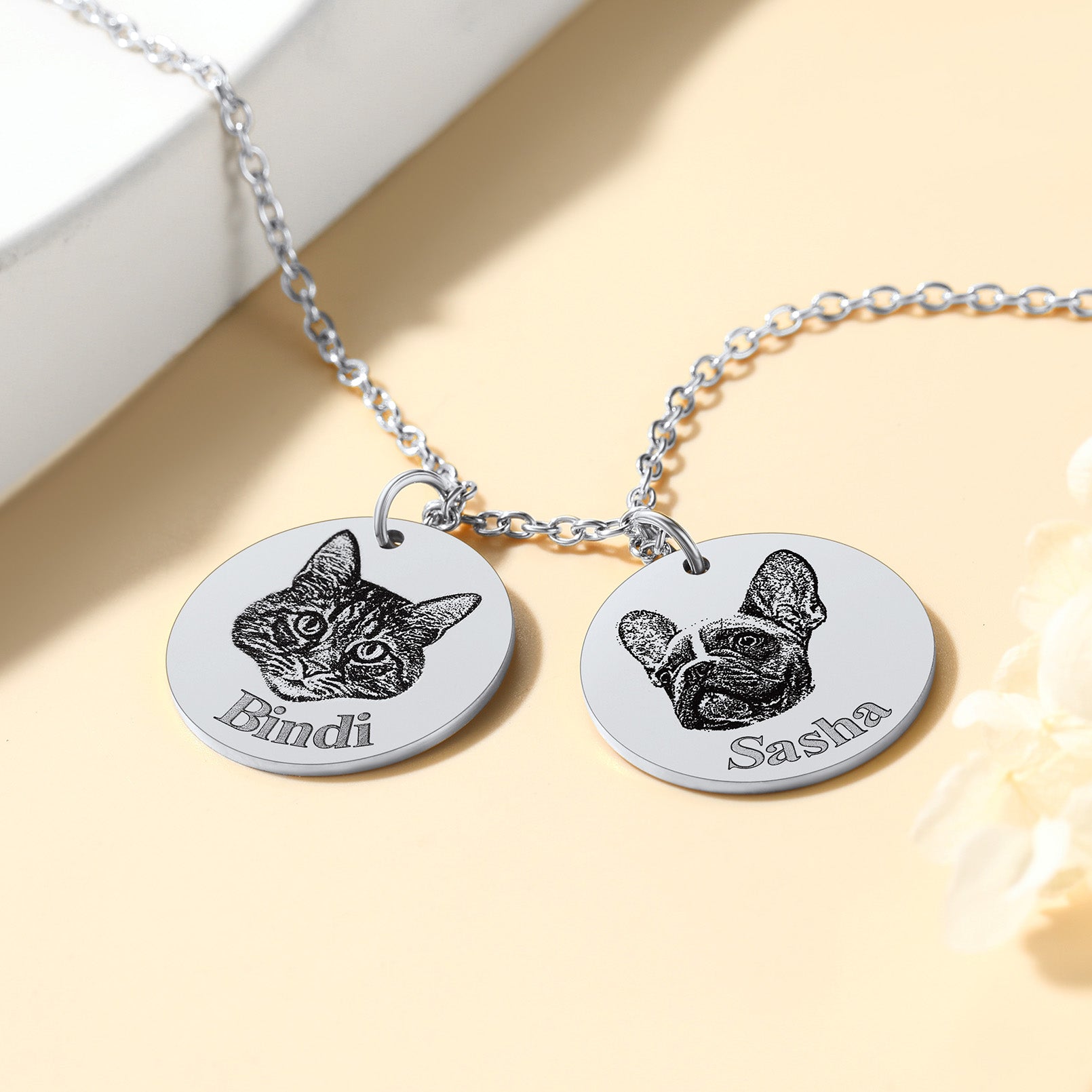 Personalized Pet Portrait Necklace Memorial Gift