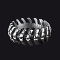Punk Looped Bone Ring Vertebrae Band Ring for