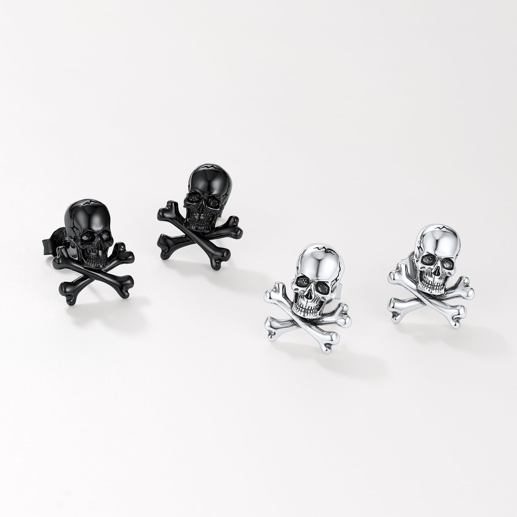 Punk Skull Crossbones Stud Earrings for