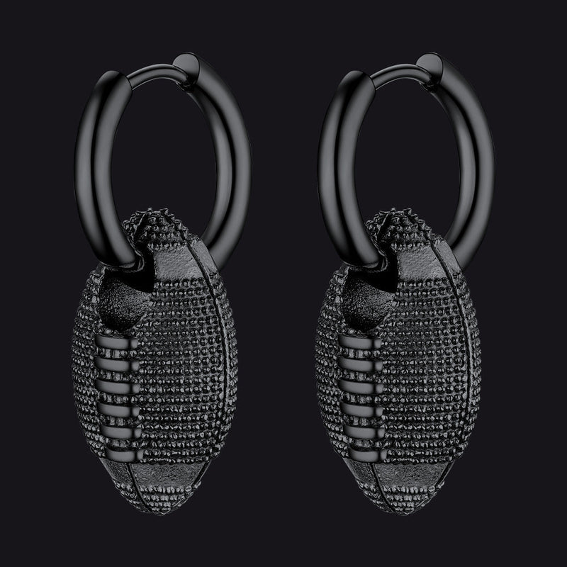 American Football Dangle Hoop Earrings for
