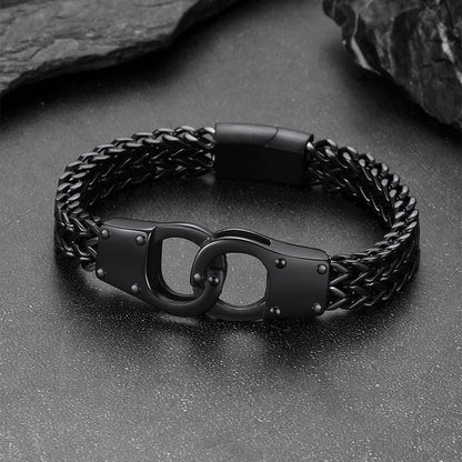 Handcuffs Chain Bracelet for With Celtic Knot in Stainless Steel
