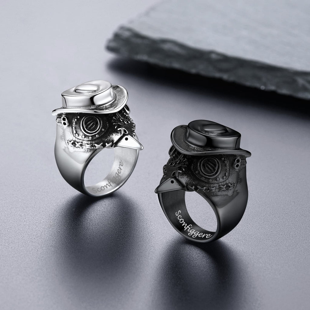 Plague Doctor Stainless Steel Ring for