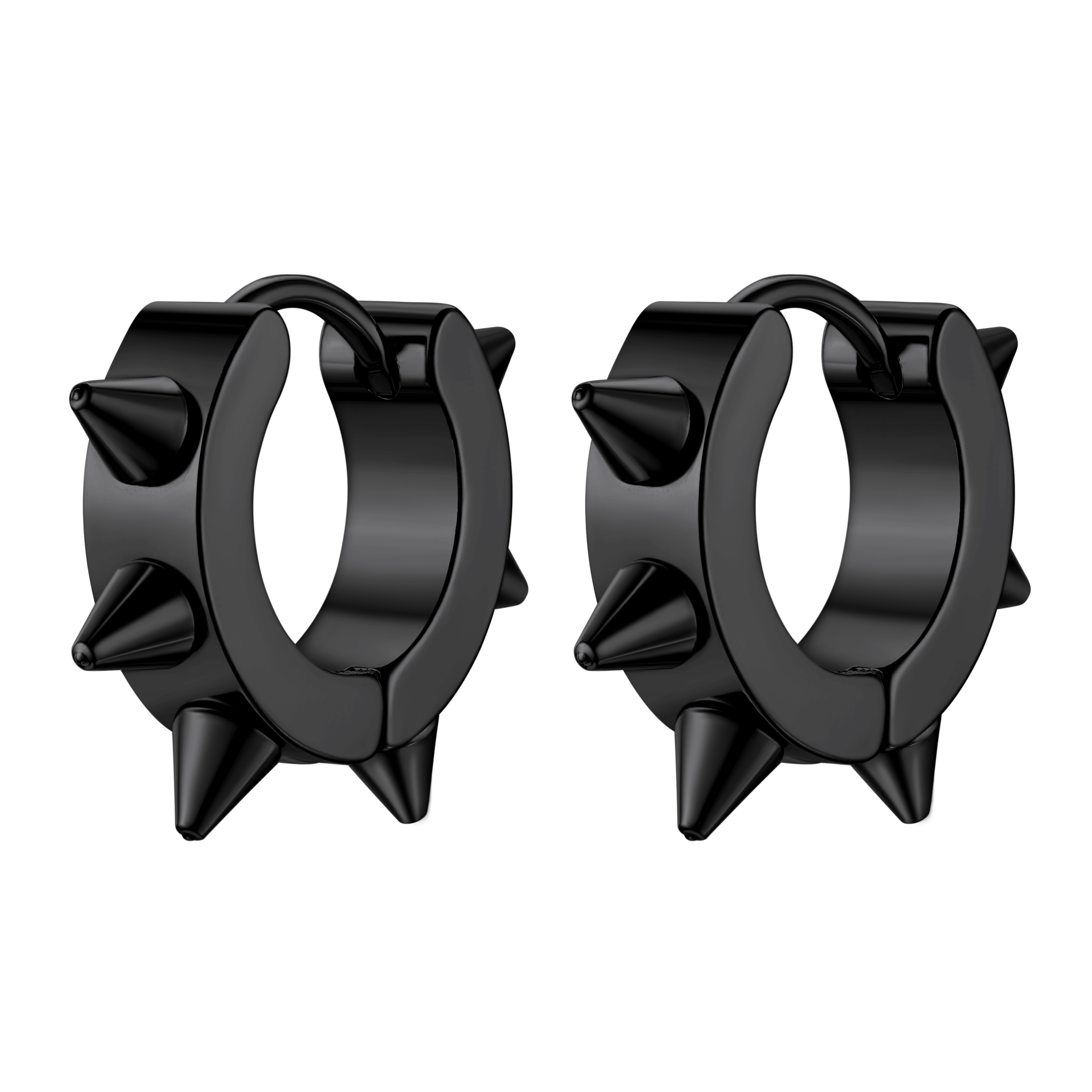 Punk Spike Rivet Huggie Hoop Earrings for