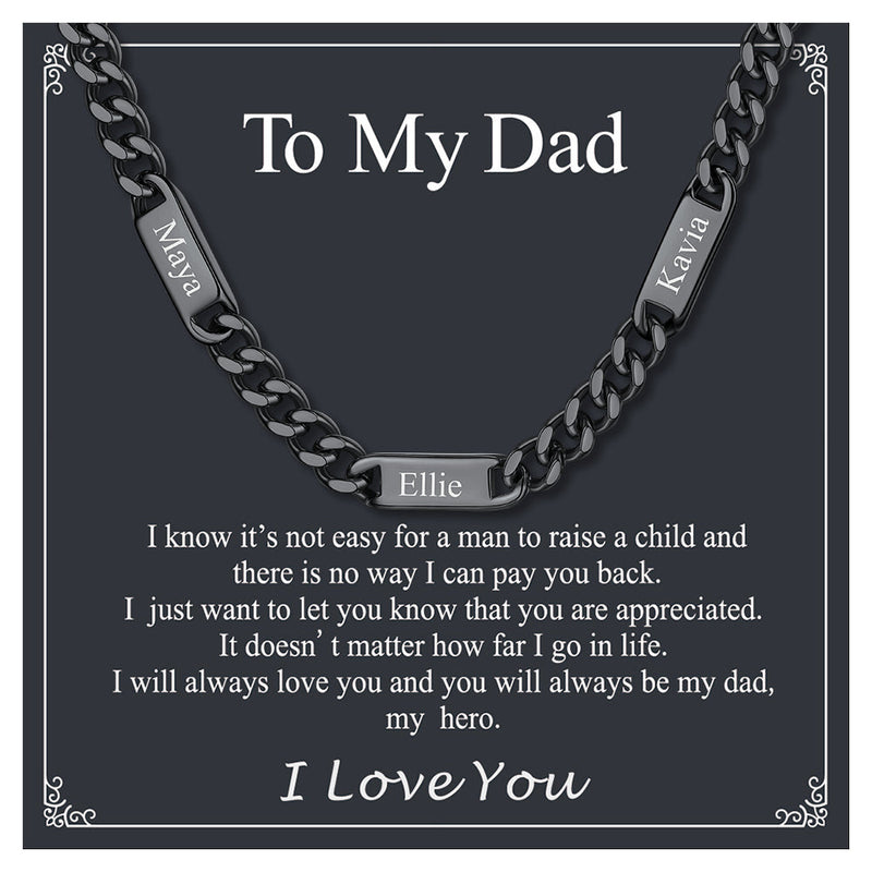 Customized Engraved Cuban Chain Name Link Necklace for