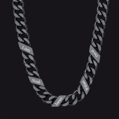 Customized Engraved Name Cuban Link Chain Necklace for , 7/9/12mm Width