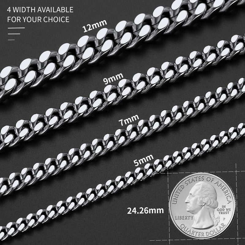 To My Man Miami Cuban Link Chain Necklace, Birthday or Anniversary Gift for Him