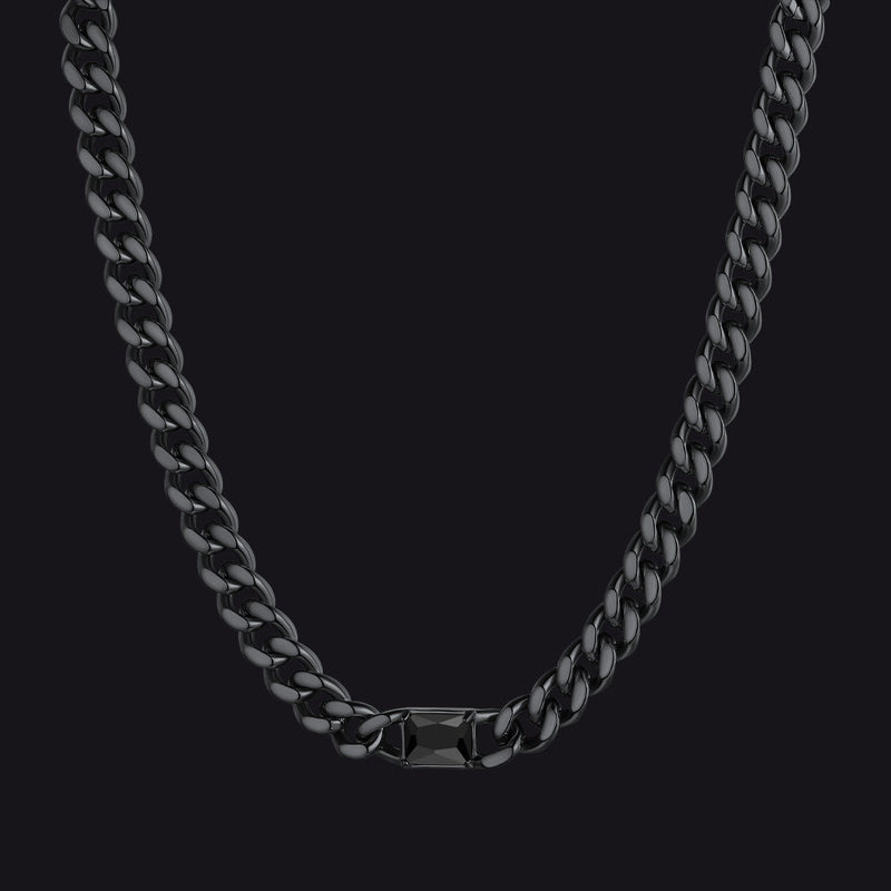 7mm Cuban Link Choker Necklace With Birthstone for