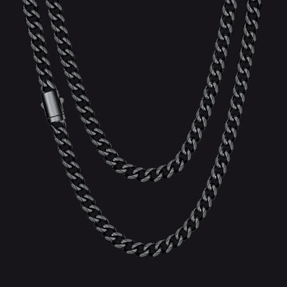 Engraved Cuban Link Chain Necklace for 6/9/12mm Width