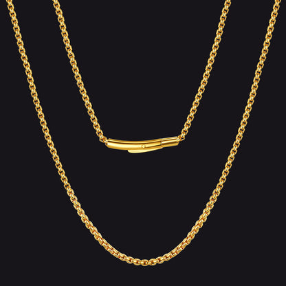 2mm Stainless Steel Rolo Cable Chain Necklace for