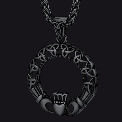 Claddage Circle Celtic Knot Pendant Necklace for /