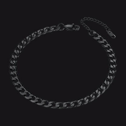 Stainless Steel Cuban Chain Link Anklet Bracelet for