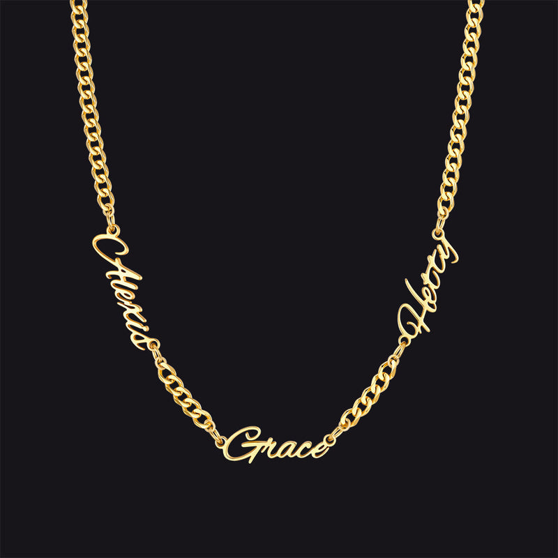 Customized Name Necklace With Cuban Link Chain for