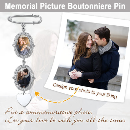 Customized Memorial Picture Charms Brooch Pins for Wedding