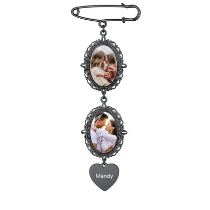Customized Memorial Picture Charms Brooch Pins for Wedding