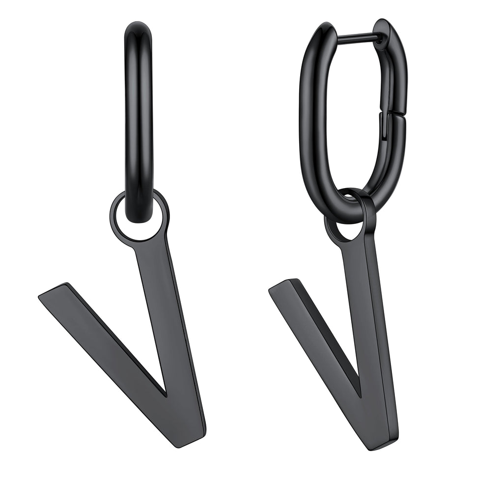 Hypoallergenic Initial Letter Dangle Earrings for