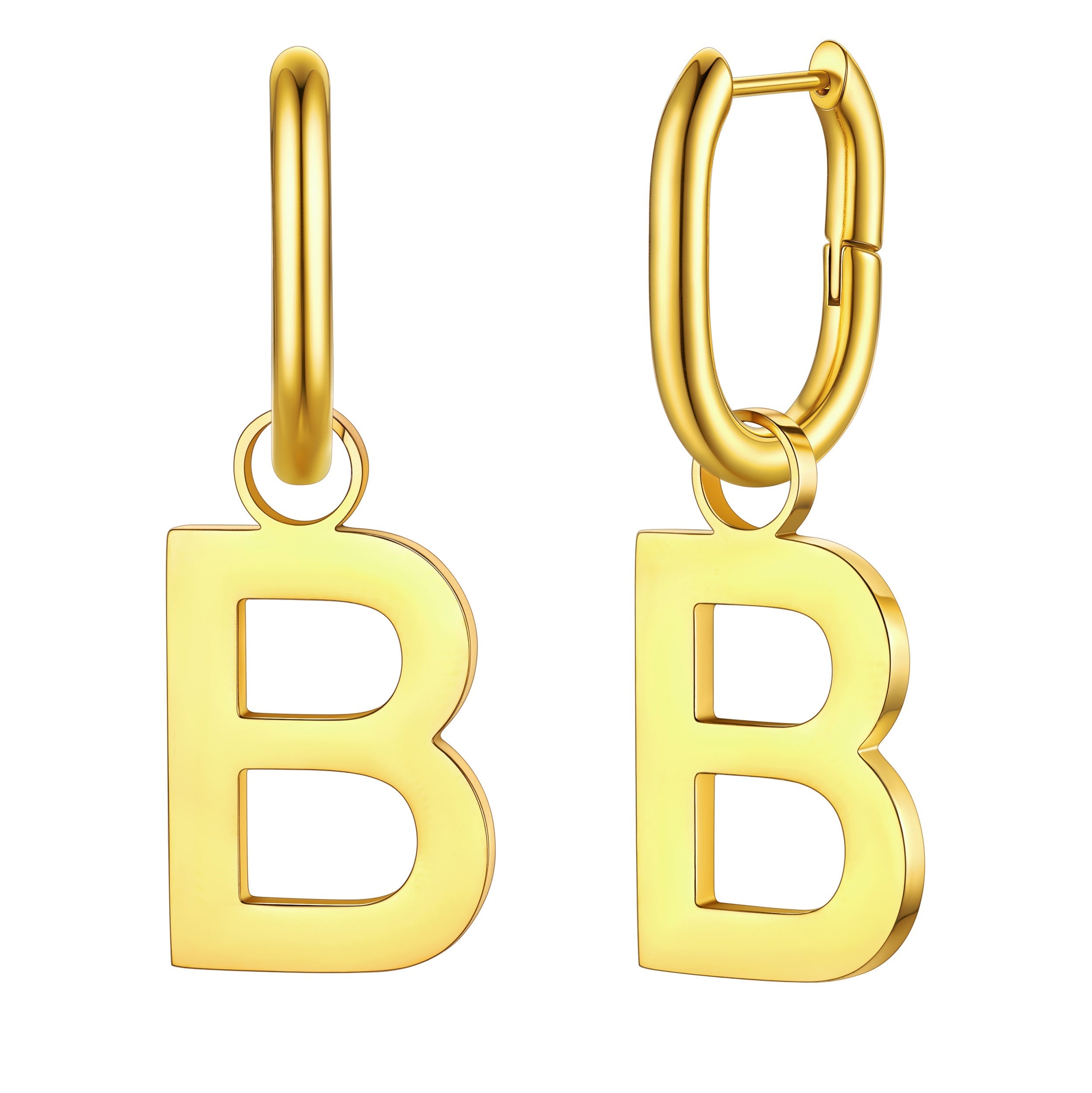 Hypoallergenic Initial Letter Dangle Earrings for