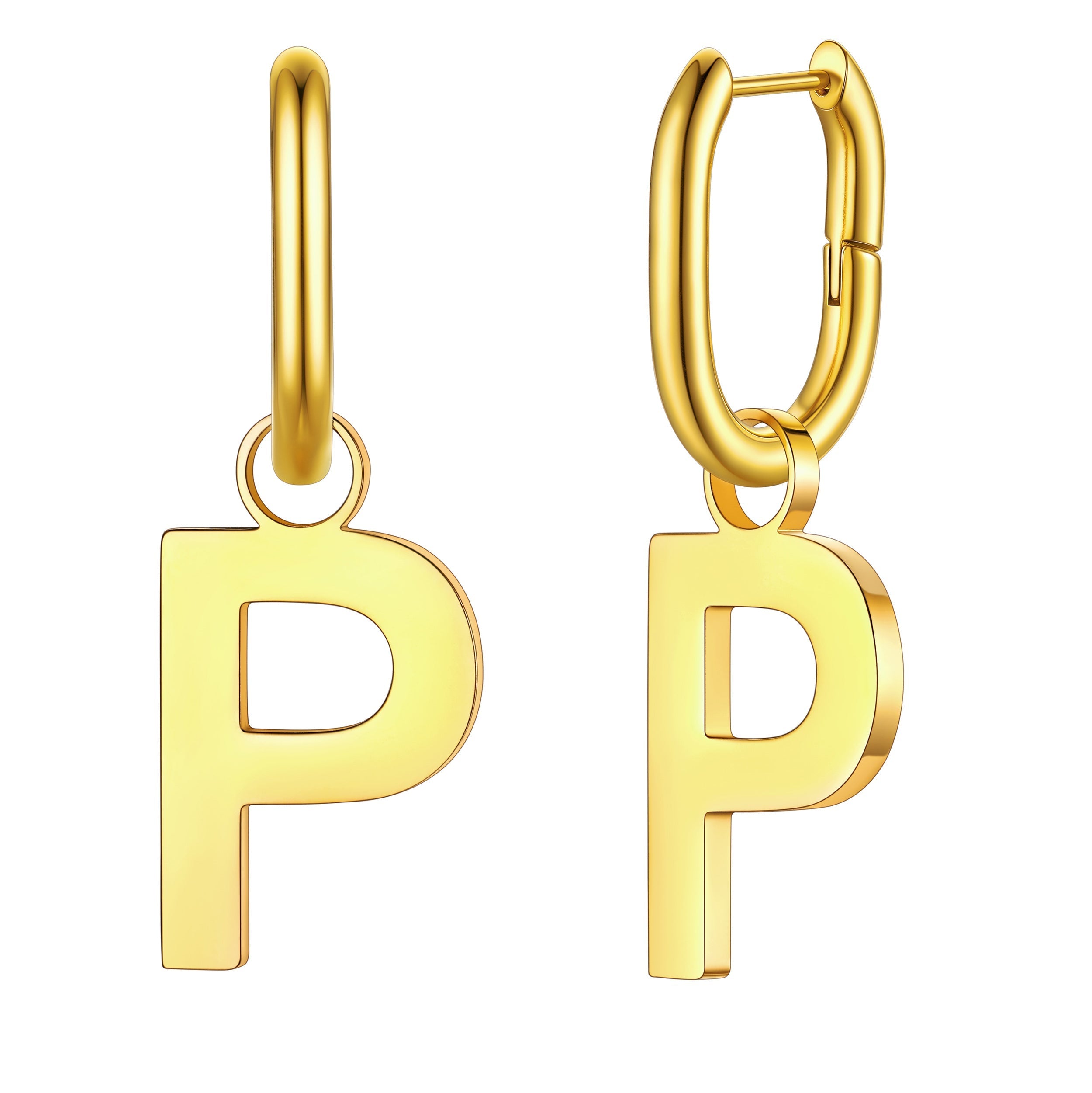 Hypoallergenic Initial Letter Dangle Earrings for