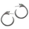 The Sophia Serpent Green Crystal Snake Earrings by Alchemy Gothic