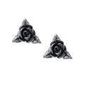 Ring O'roses Black Rose Ear Studs by Alchemy Gothic
