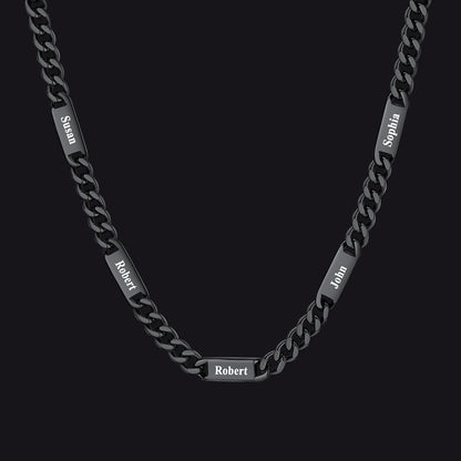 Customized Engraved Cuban Chain Name Link Necklace for