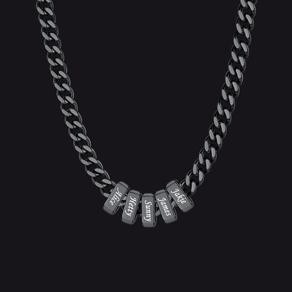 Custom Multi Charm Name Cuban Link Chain Necklace for Father Gift