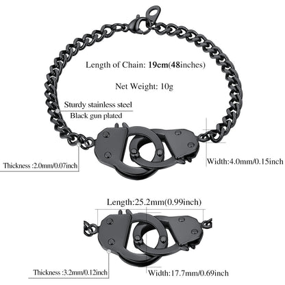 4mm Handcuff Chain Bracelet for Stainless Steel
