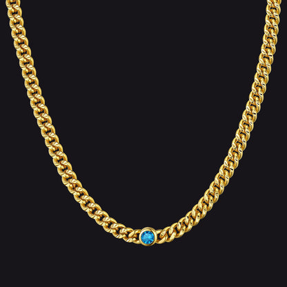 4.5mm Birthstone Gold Chain Choker Necklace for