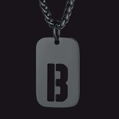 Personalized Hollow Letter Initial Dog Tag Pendant Necklace for