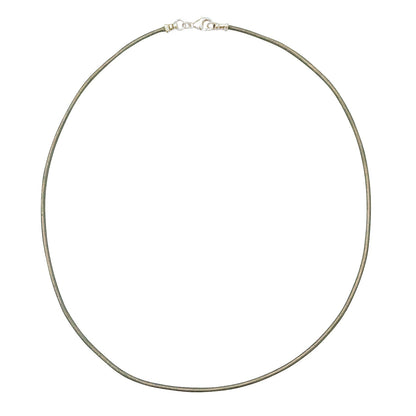 Sterling Silver 1.8mm Fine Metallic Gray Leather Cord Necklace