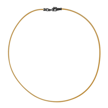 Gunmetal 1.8mm Fine Natural Light Tan Leather Cord Necklace