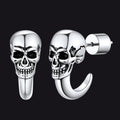Gothic Skull Huggie Half-circle Stud Earrings Jewelry for