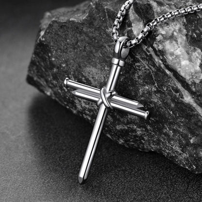 Christian Nail Cross Pendant Necklace for
