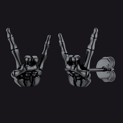 Skeleton Hand Stud Earrings for ��� 925 Sterling Silver Gothic Earrings