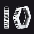 Roman Numerals Hexagon Hoop Earrings for