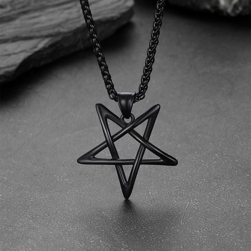 Solomon Satanic Inverted Pentagram Pendant Necklace