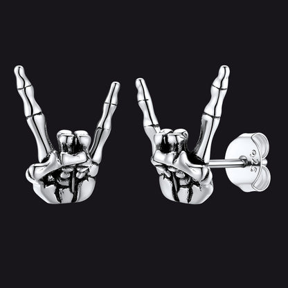 Skeleton Hand Stud Earrings for ��� 925 Sterling Silver Gothic Earrings